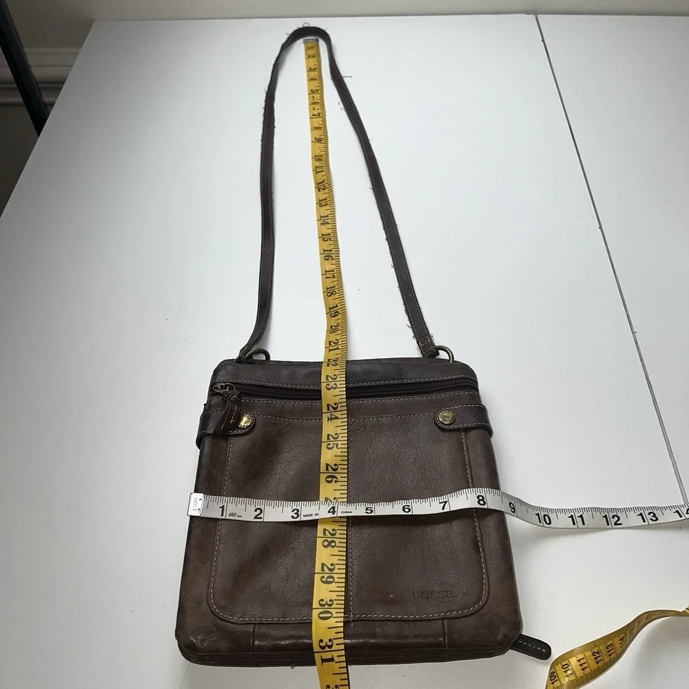 Vintage FOSSIL Brown Full Grain Soft Leather Crossbody Shoulder Bag